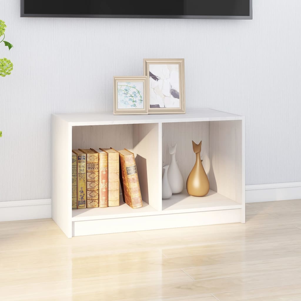 vidaXL TV Cabinet White 70x33x42 cm Solid Pinewood