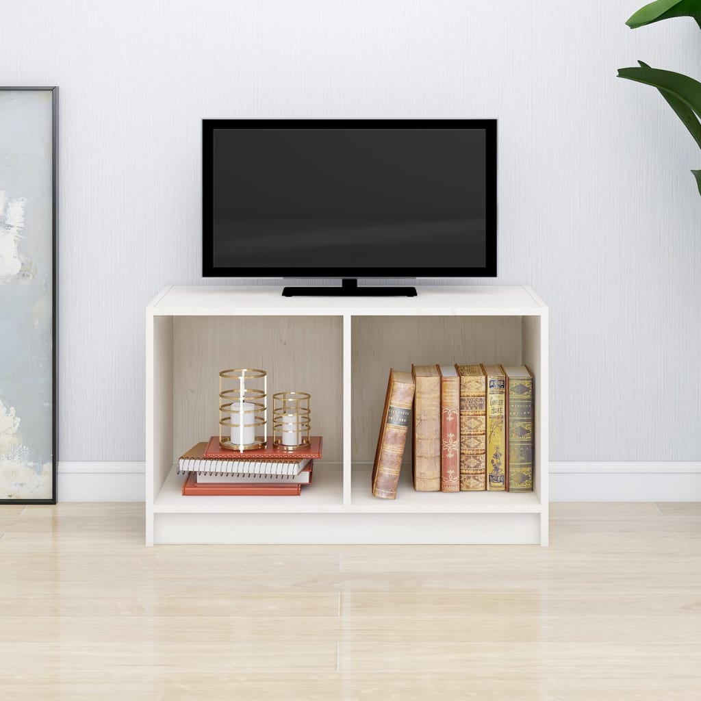 vidaXL TV Cabinet White 70x33x42 cm Solid Pinewood