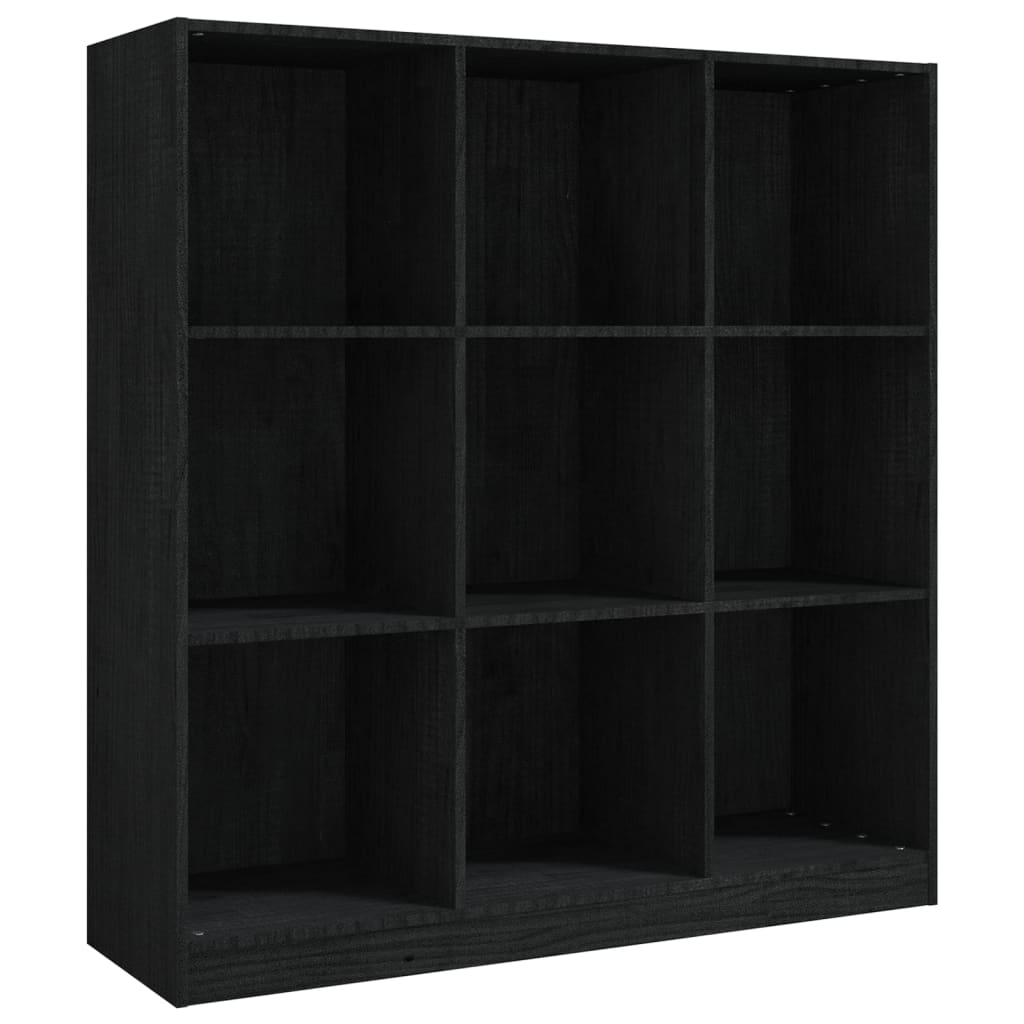 vidaXL Book Cabinet/Room Divider Black 104x33.5x110 cm Solid Pinewood