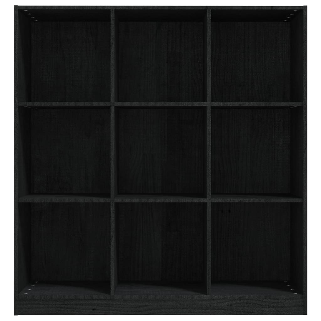 vidaXL Book Cabinet/Room Divider Black 104x33.5x110 cm Solid Pinewood