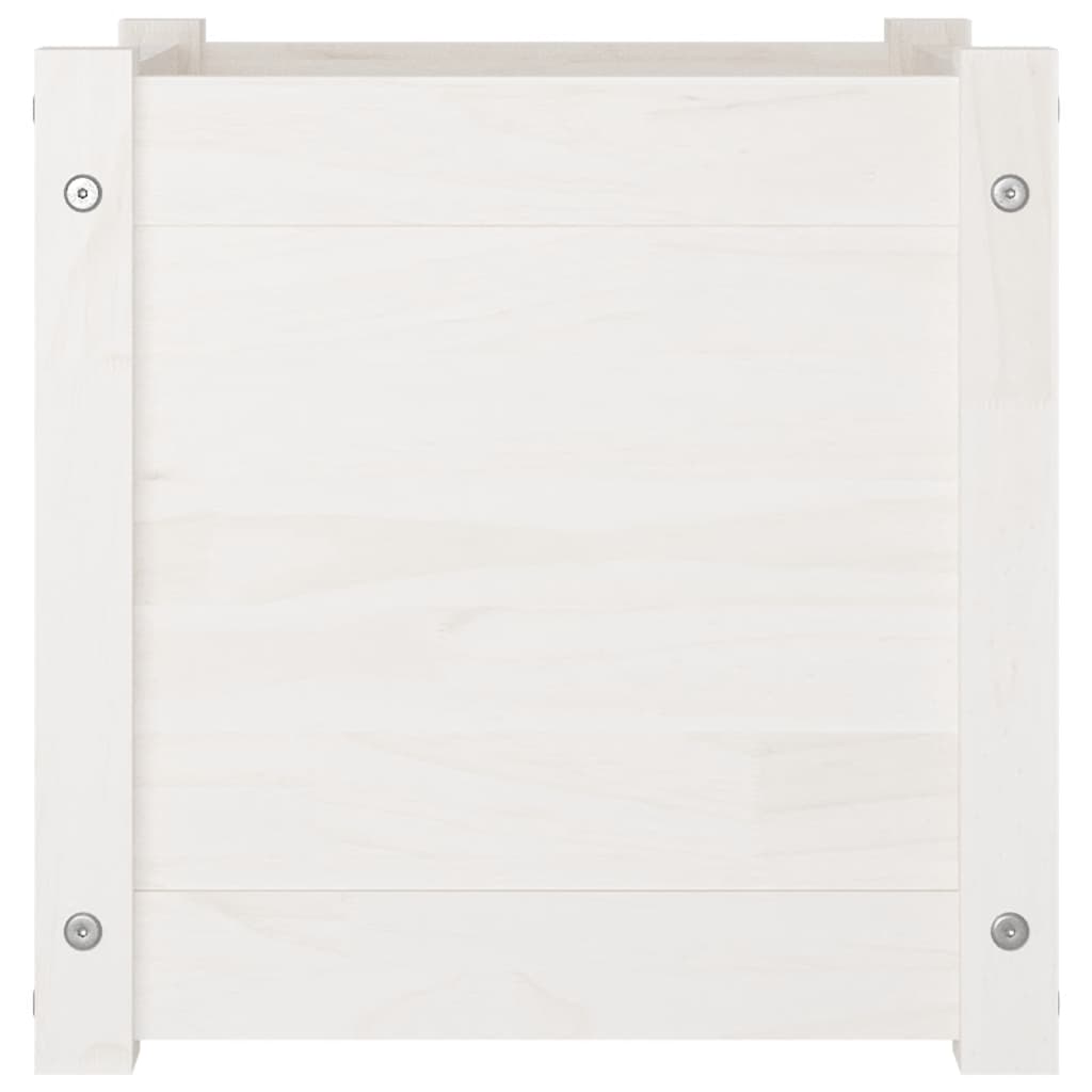 vidaXL Garden Planters 2 pcs White 40x40x40 cm Solid Pinewood