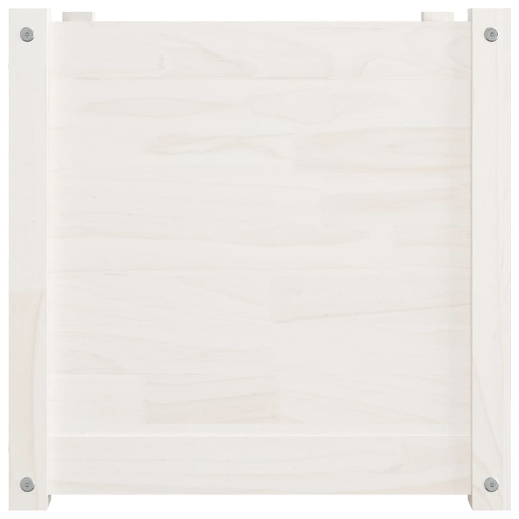 vidaXL Garden Planters 2 pcs White 50x50x50 cm Solid Pinewood