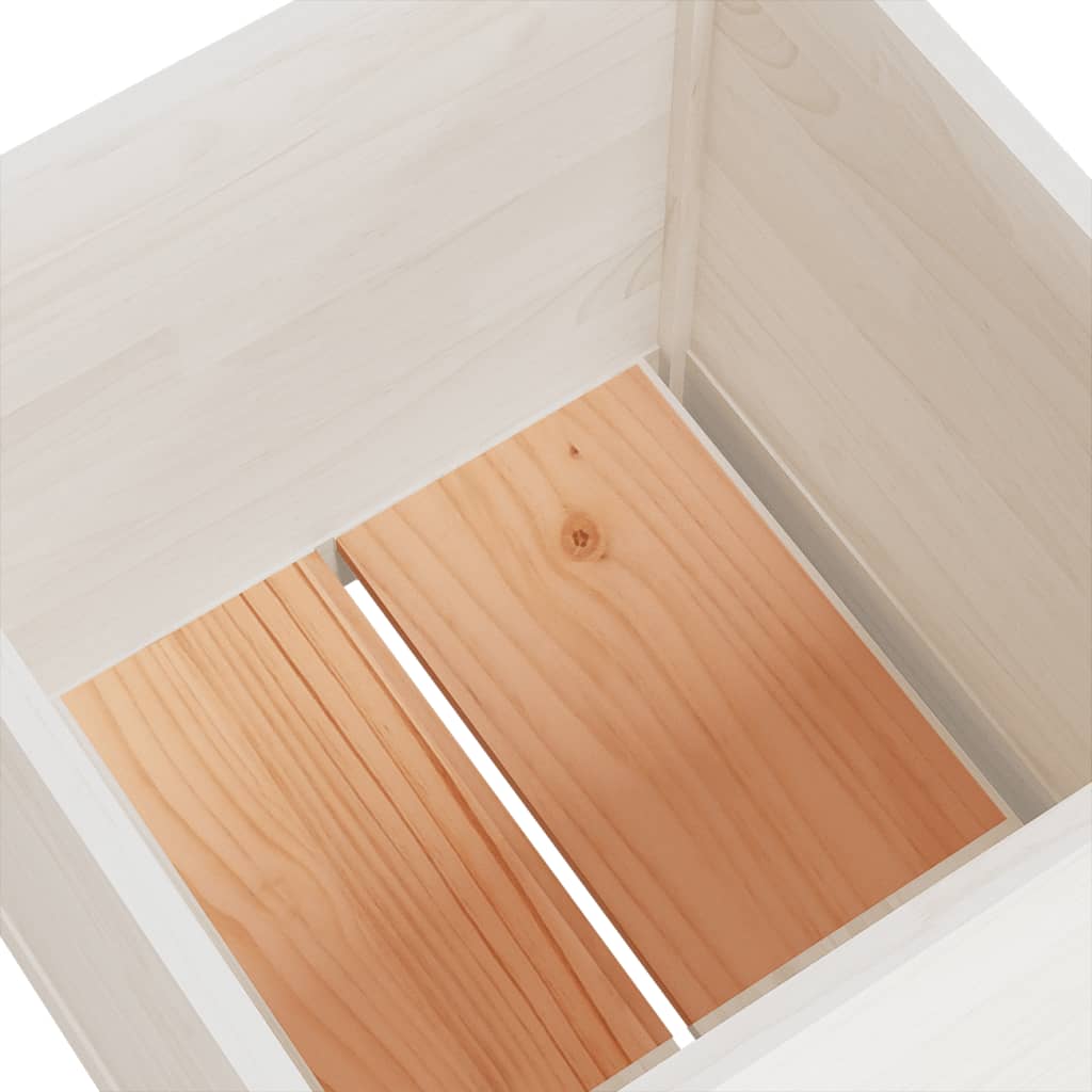 vidaXL Garden Planters 2 pcs White 50x50x50 cm Solid Pinewood