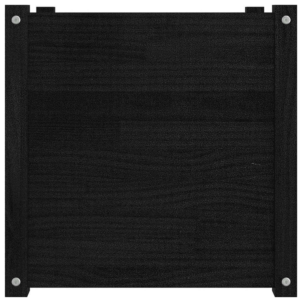 vidaXL Garden Planter Black 50x50x50 cm Solid Pinewood