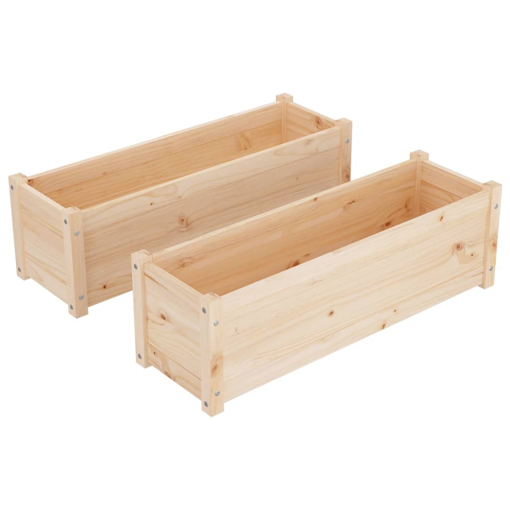 vidaXL Garden Planters 2 pcs 100x31x31 cm Solid Pinewood