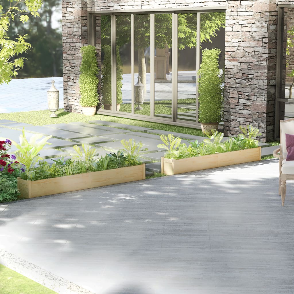 vidaXL Garden Planters 2 pcs 200x31x31 cm Solid Pinewood