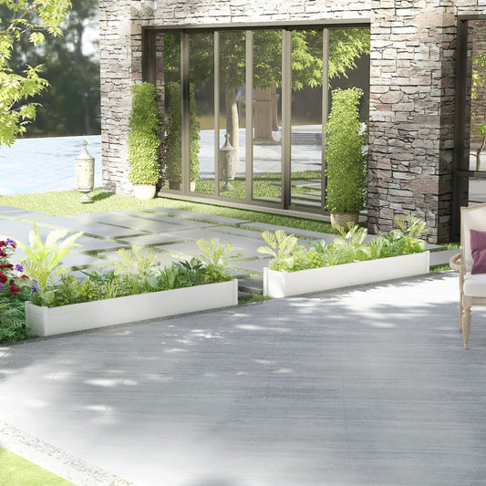 vidaXL Garden Planters 2 pcs White 200x31x31 cm Solid Pinewood