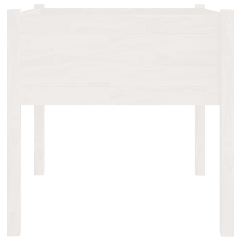vidaXL Garden Planter White 70x70x70 cm Solid Pinewood