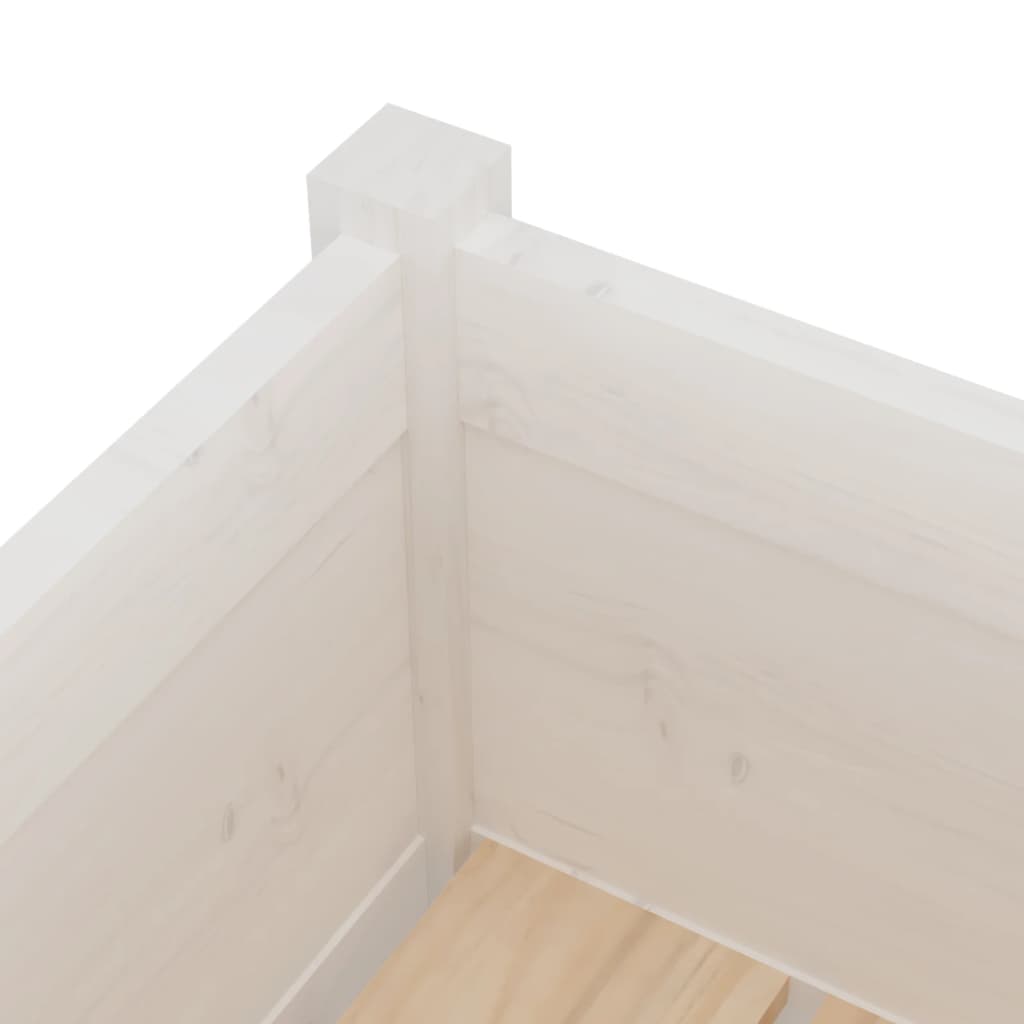 vidaXL Garden Planter White 70x70x70 cm Solid Pinewood