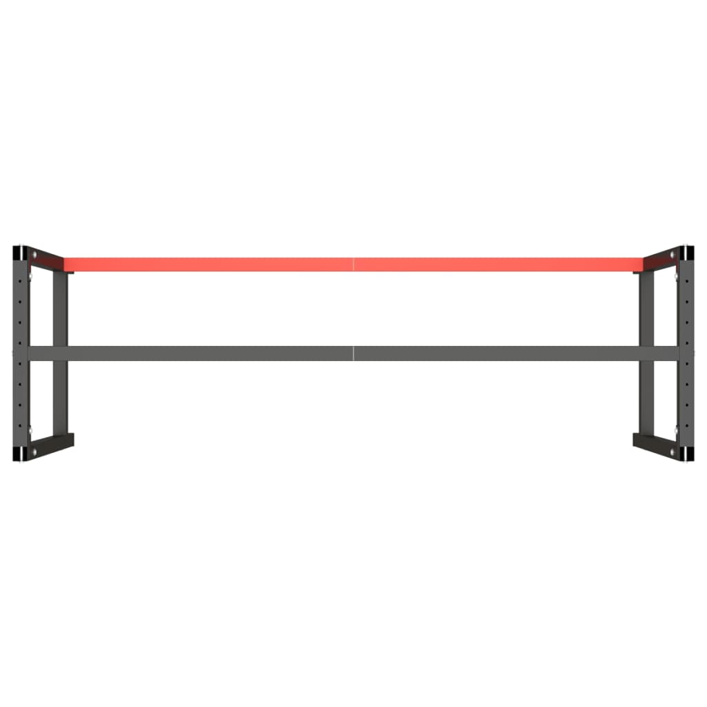 vidaXL Work Bench Frame Matte Black and Matte Red 180x57x79 cm Metal