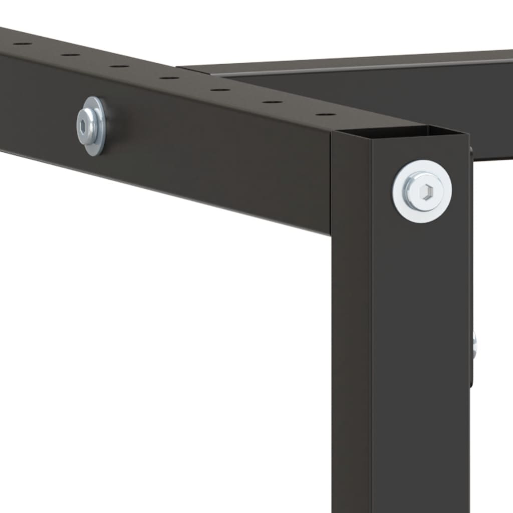 vidaXL Work Bench Frame Matte Black and Matte Red 180x57x79 cm Metal