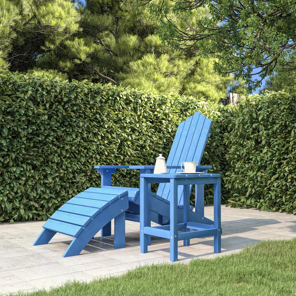 vidaXL Garden Adirondack Table Aqua Blue 38x38x46 cm HDPE