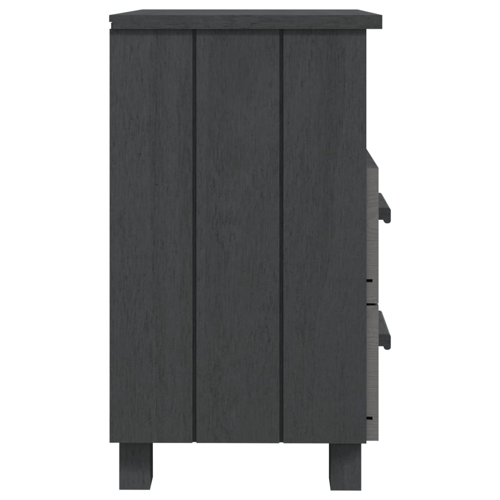 vidaXL Bedside Cabinet "HAMAR" Dark Grey 40x35x62 cm Solid Wood Pine