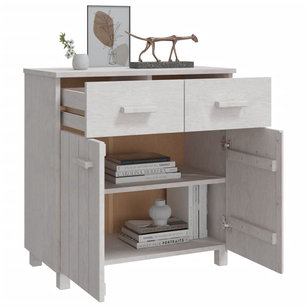 vidaXL Sideboard "HAMAR" White 79x40x80 cm Solid Wood Pine