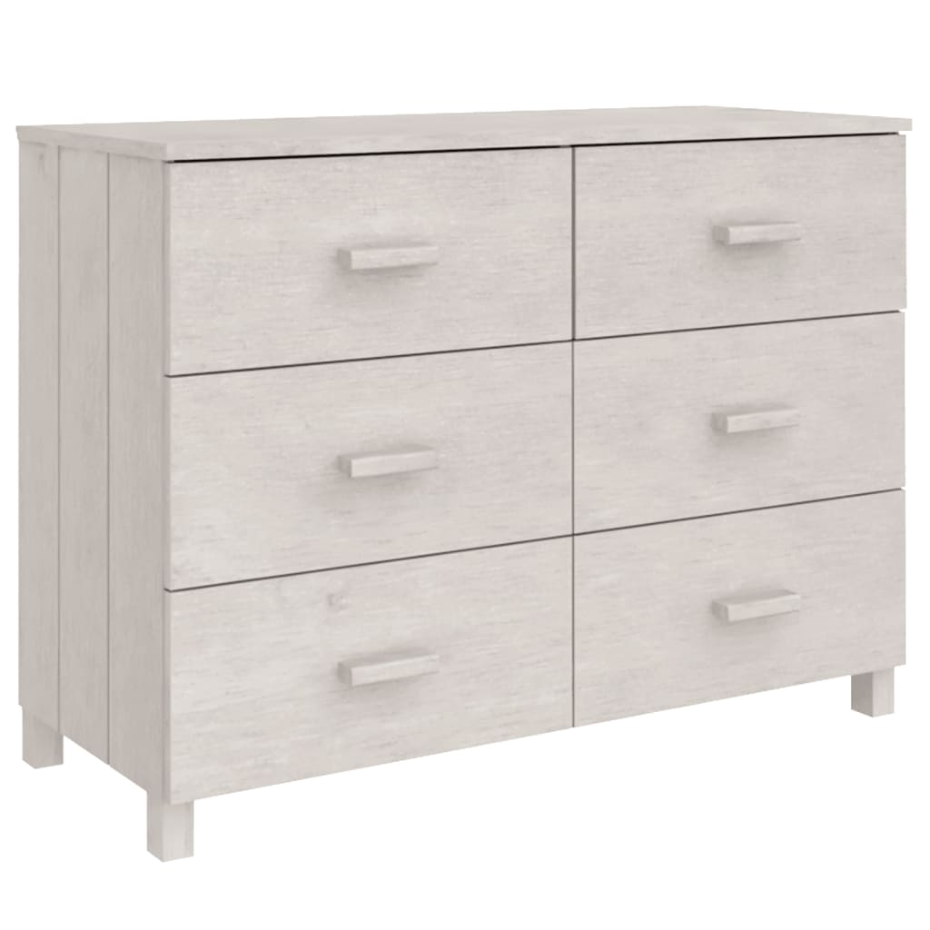 vidaXL Sideboard "HAMAR" White 113x40x80 cm Solid Wood Pine