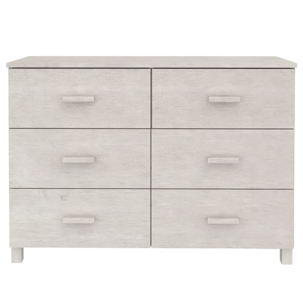vidaXL Sideboard "HAMAR" White 113x40x80 cm Solid Wood Pine