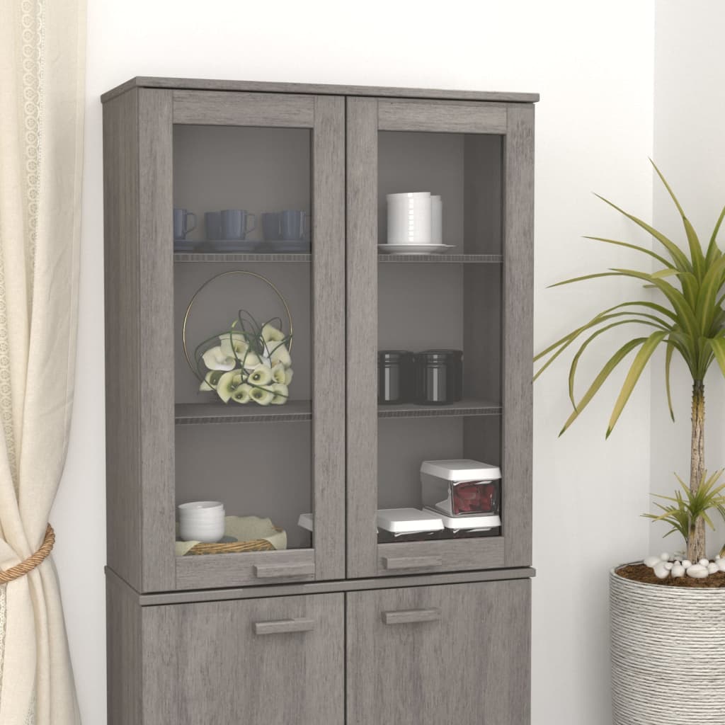 vidaXL Top for Highboard"HAMAR" Light Grey 85x35x100cm Solid Wood Pine