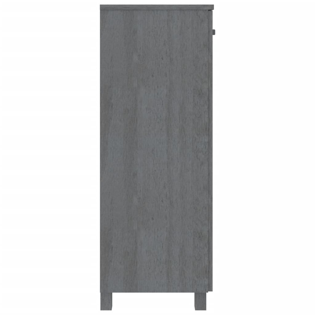 vidaXL Shoe Cabinet "HAMAR" Dark Grey 85x40x108 cm Solid Wood Pine