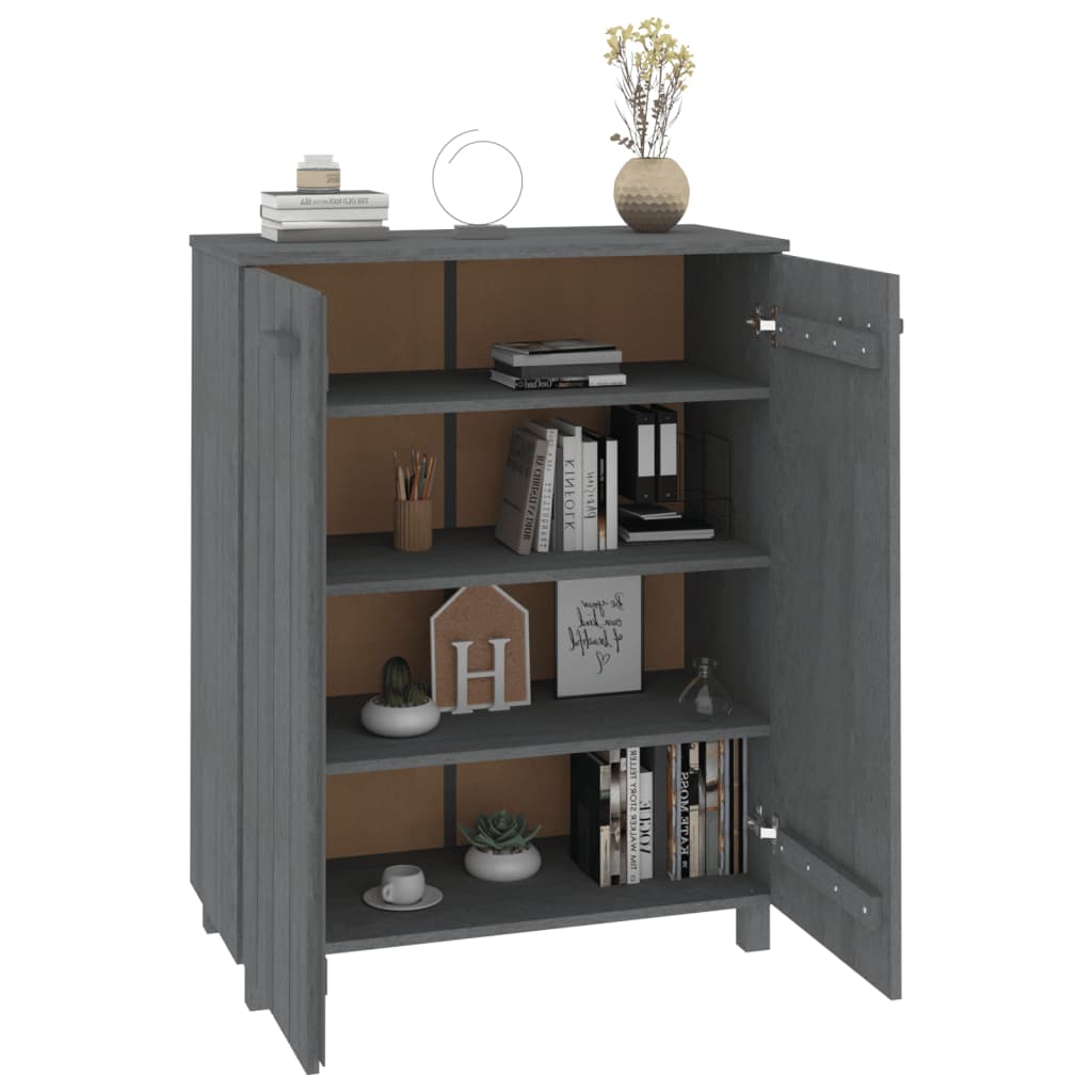 vidaXL Shoe Cabinet "HAMAR" Dark Grey 85x40x108 cm Solid Wood Pine