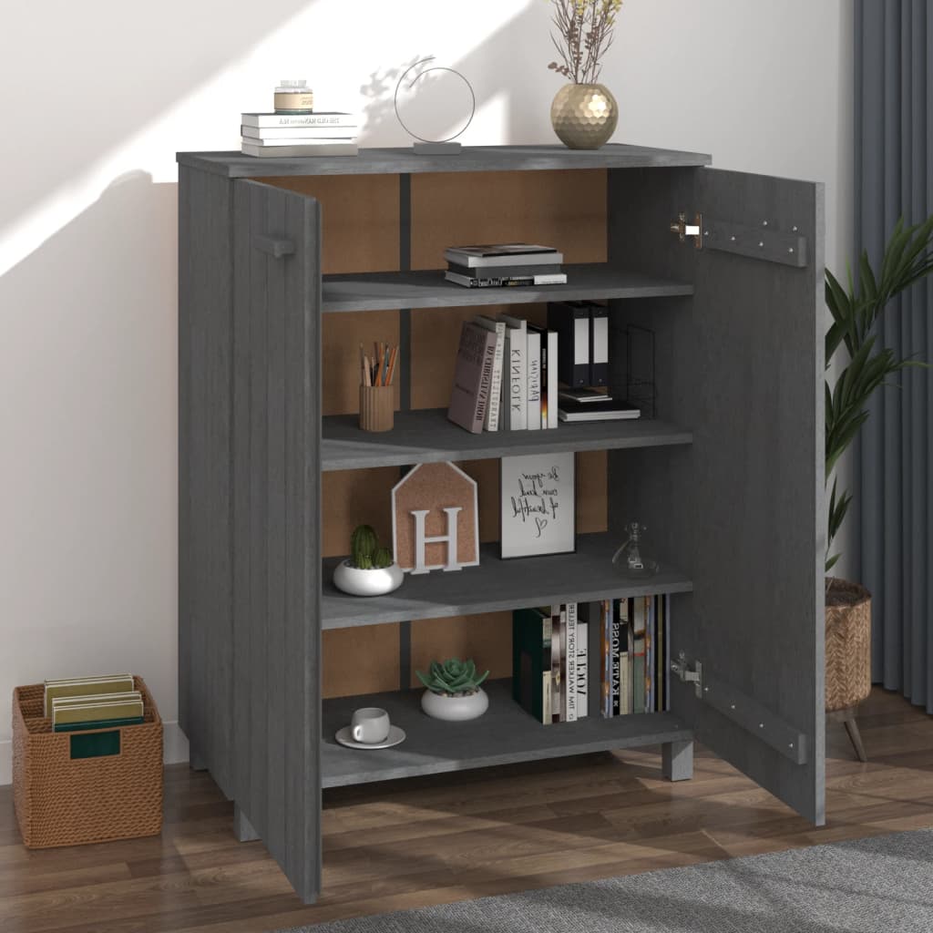 vidaXL Shoe Cabinet "HAMAR" Dark Grey 85x40x108 cm Solid Wood Pine