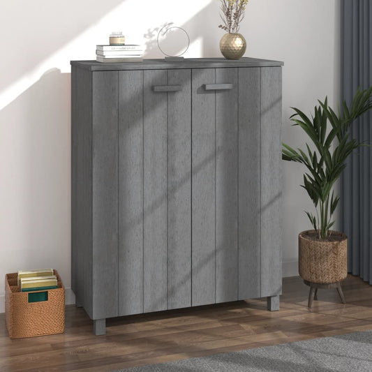 vidaXL Shoe Cabinet "HAMAR" Dark Grey 85x40x108 cm Solid Wood Pine