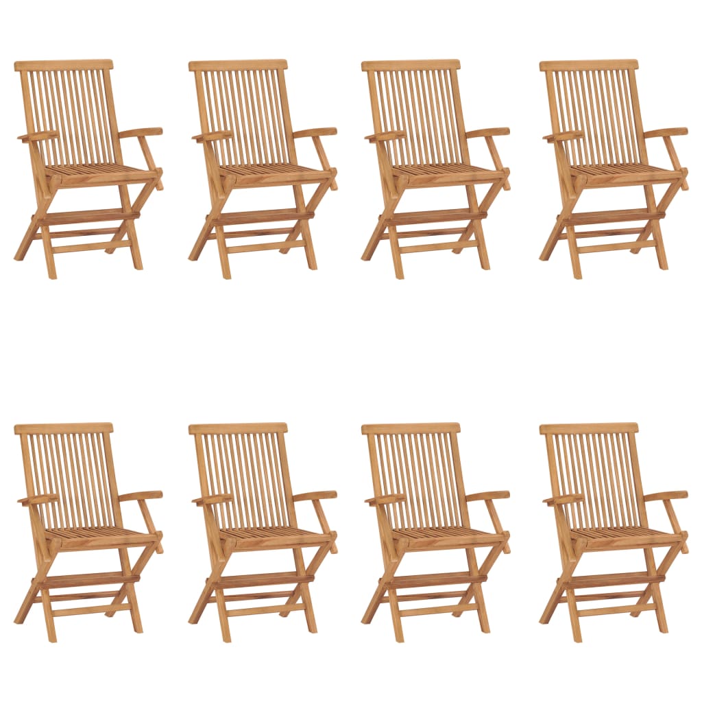 vidaXL Folding Garden Chairs 8 pcs Solid Wood Teak