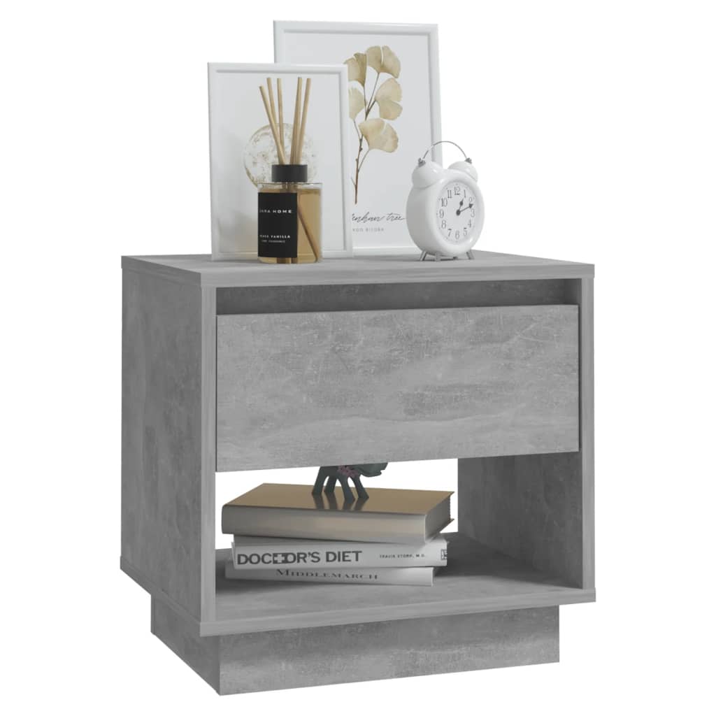 vidaXL Bedside Cabinet Concrete Grey 45x34x44 cm Engineered Wood