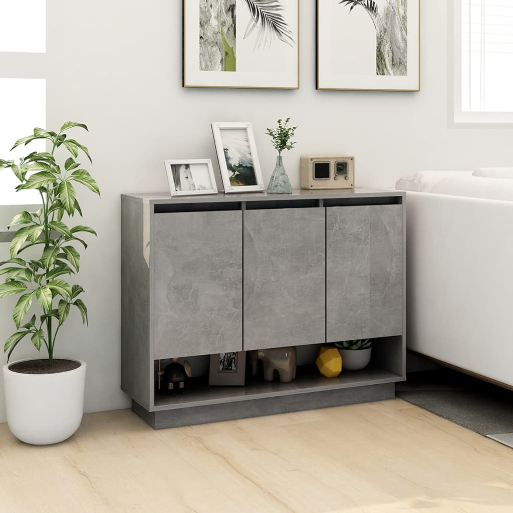 vidaXL Sideboard Concrete Grey 97x31x75 cm Engineered Wood