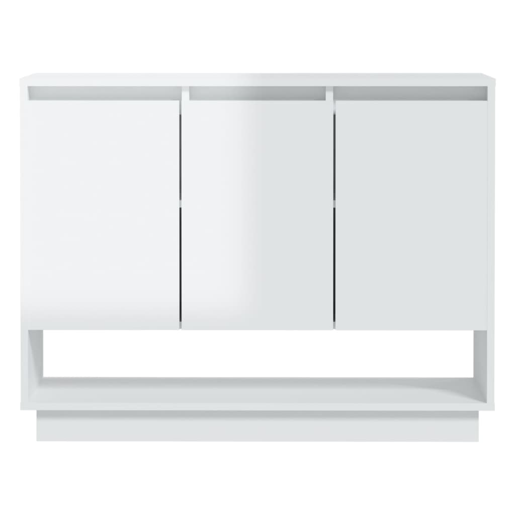 vidaXL Sideboard High Gloss White 97x31x75 cm Engineered Wood