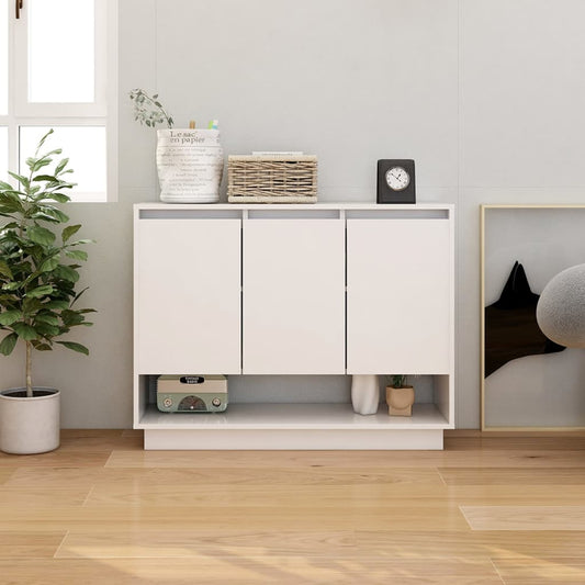 vidaXL Sideboard High Gloss White 97x31x75 cm Engineered Wood