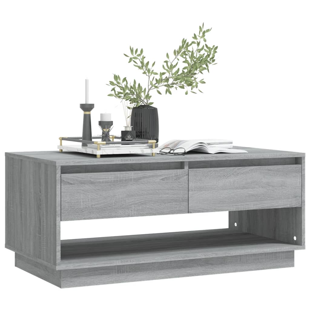 vidaXL Coffee Table Grey Sonoma 102.5x55x44 cm Engineered Wood