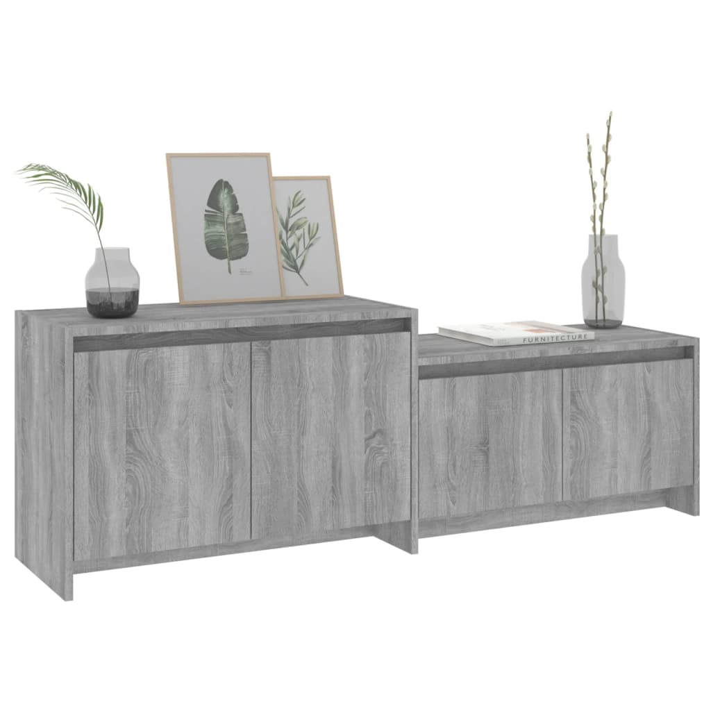 vidaXL TV Cabinet Grey Sonoma 146.5x35x50 cm Engineered Wood