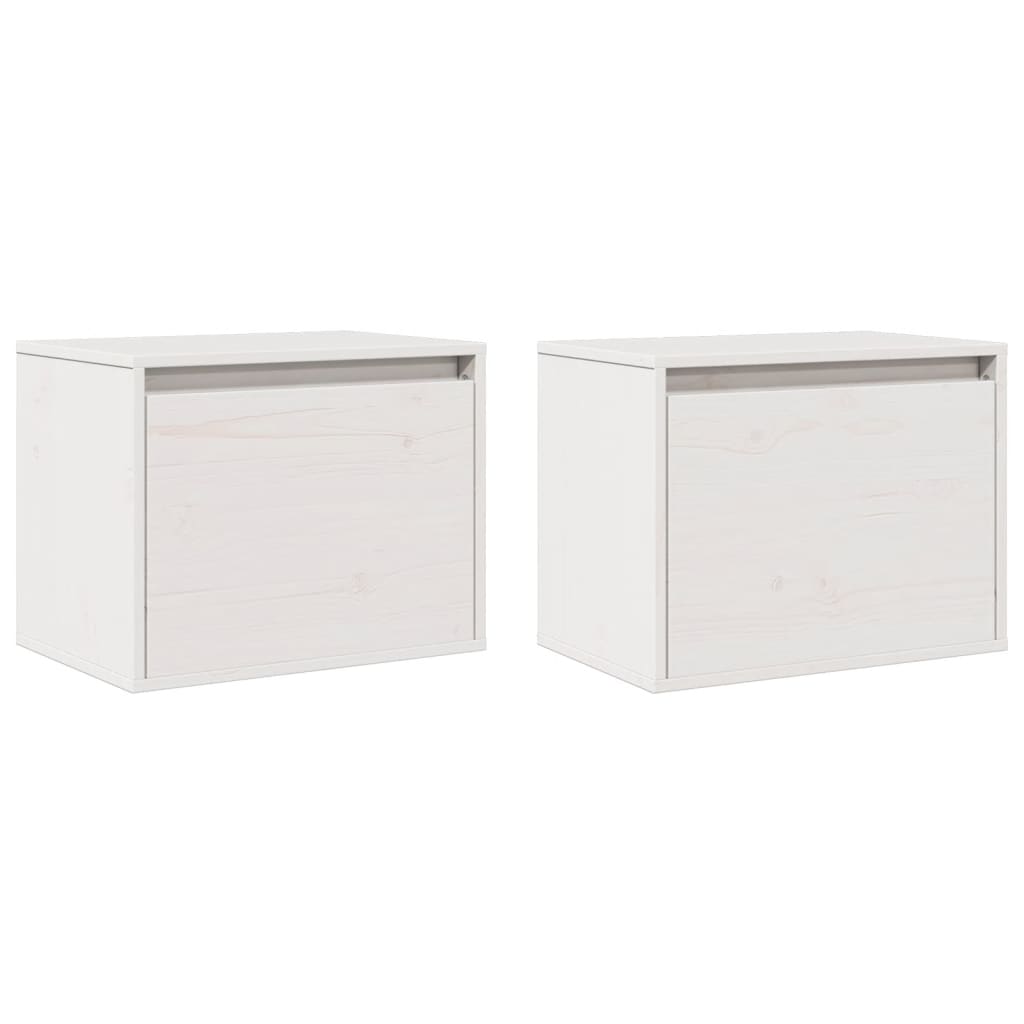 vidaXL Wall Cabinets 2 pcs White 45x30x35 cm Solid Wood Pine