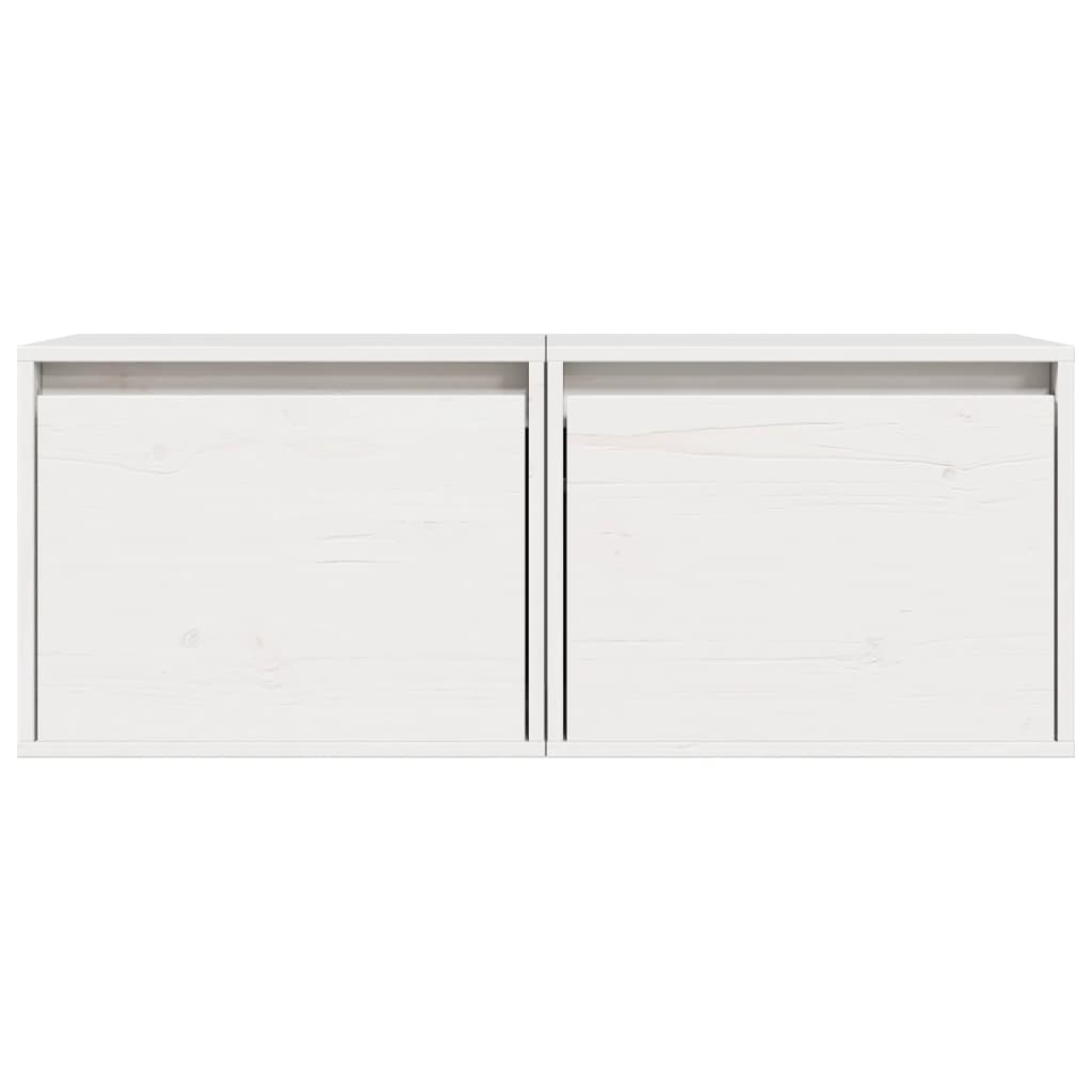 vidaXL Wall Cabinets 2 pcs White 45x30x35 cm Solid Wood Pine
