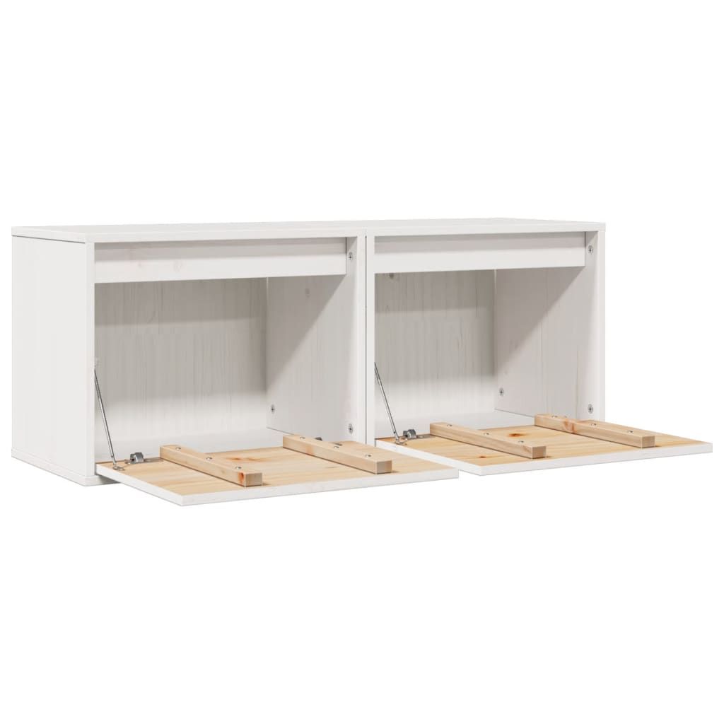 vidaXL Wall Cabinets 2 pcs White 45x30x35 cm Solid Wood Pine