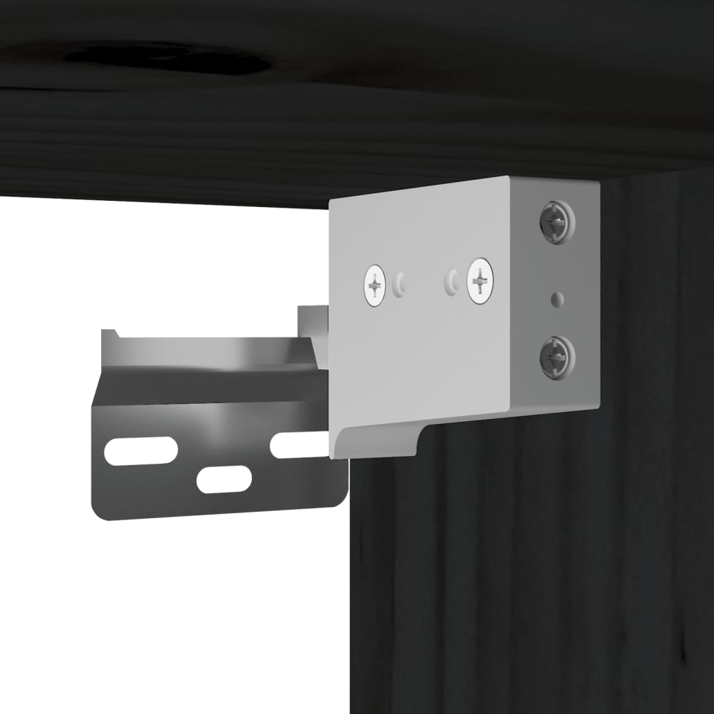 vidaXL Wall Cabinets 2 pcs Black 45x30x35 cm Solid Wood Pine