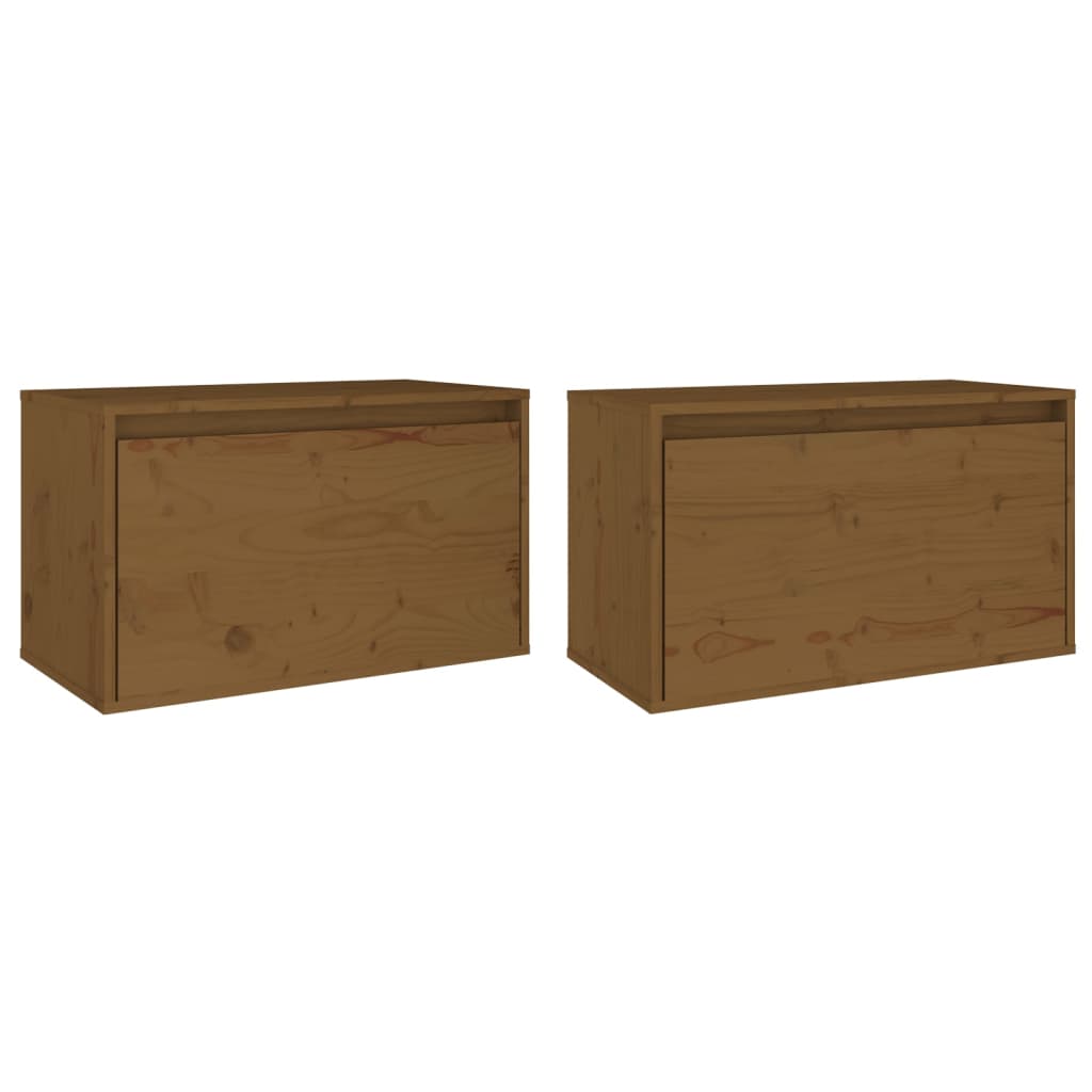 vidaXL Wall Cabinets 2 pcs Honey Brown 60x30x35 cm Solid Wood Pine