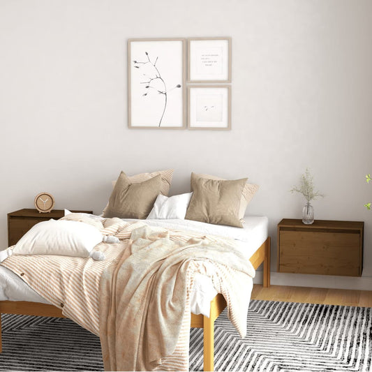 vidaXL Wall Cabinets 2 pcs Honey Brown 60x30x35 cm Solid Wood Pine