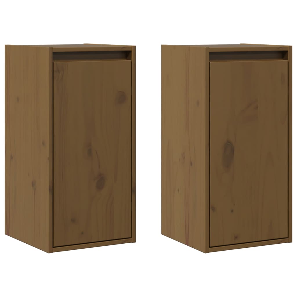 vidaXL Wall Cabinets 2 pcs Honey Brown 30x30x60 cm Solid Wood Pine