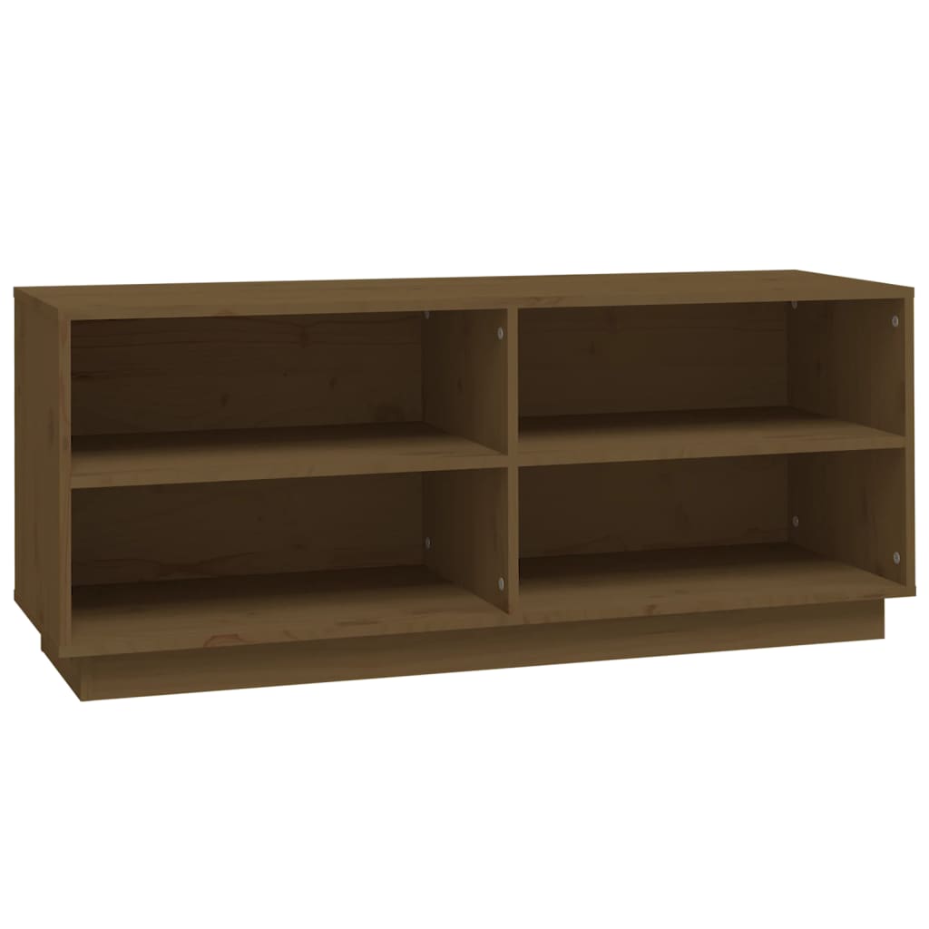 vidaXL Shoe Cabinet Honey Brown 110x34x45 cm Solid Wood Pine