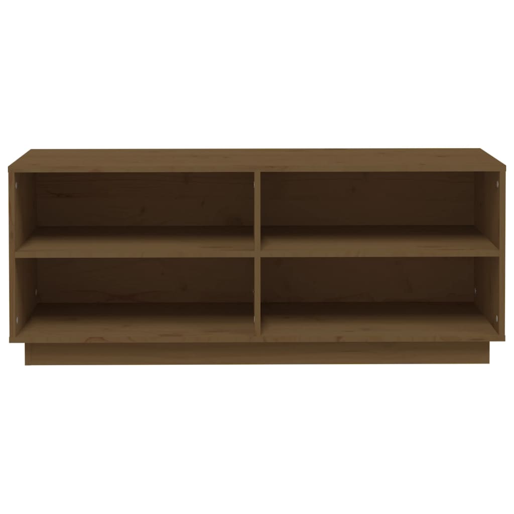 vidaXL Shoe Cabinet Honey Brown 110x34x45 cm Solid Wood Pine