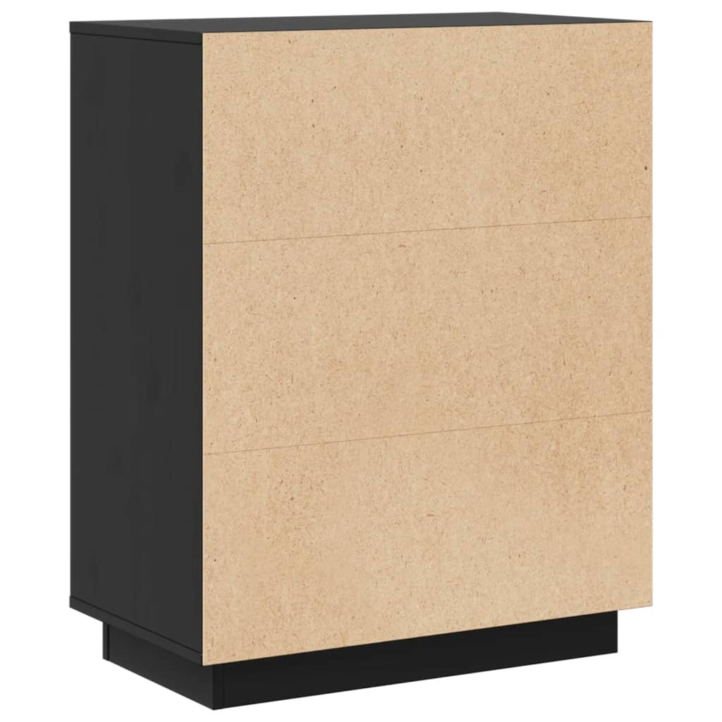 vidaXL Sideboard Black 60x34x75 cm Solid Wood Pine