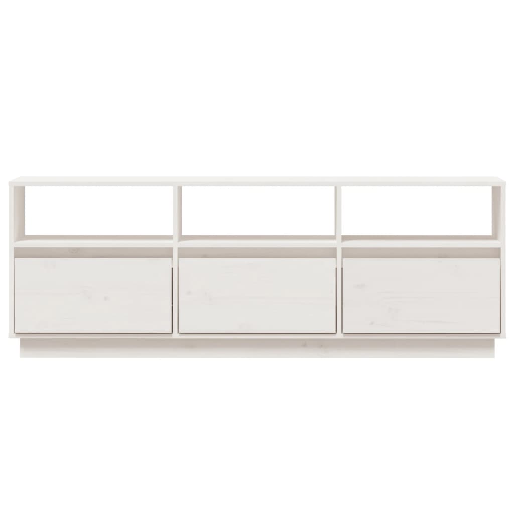 vidaXL TV Cabinet White 140x37x50 cm Solid Wood Pine