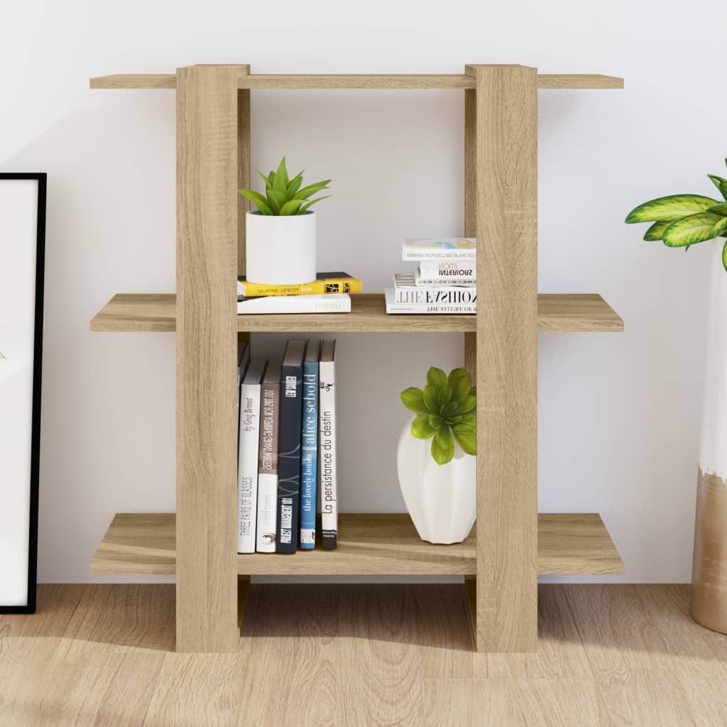 vidaXL Book Cabinet/Room Divider Sonoma Oak 80x30x87cm
