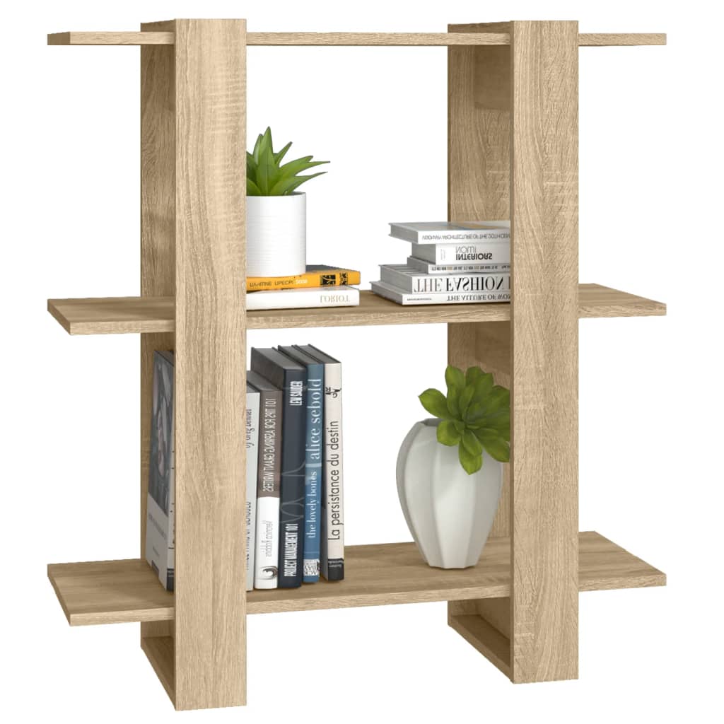 vidaXL Book Cabinet/Room Divider Sonoma Oak 80x30x87cm