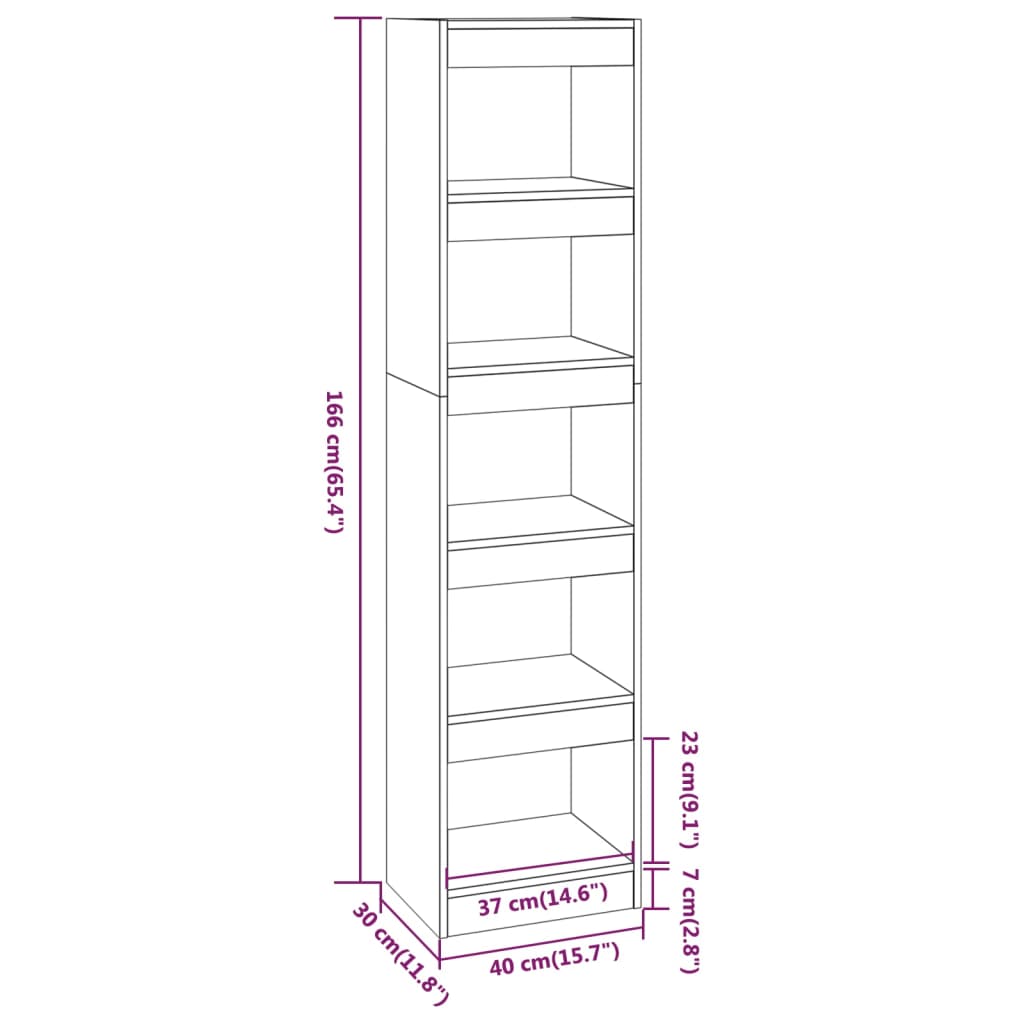 vidaXL Book Cabinet/Room Divider White 40x30x166 cm