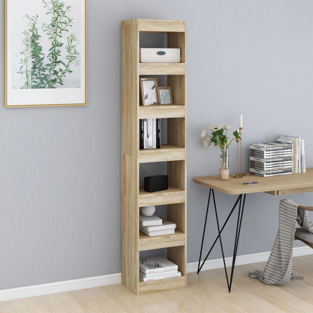 vidaXL Book Cabinet/Room Divider Sonoma Oak 40x30x198 cm