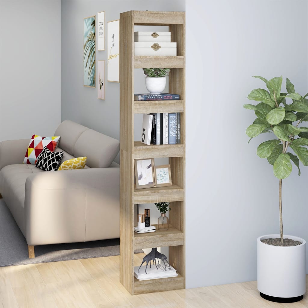 vidaXL Book Cabinet/Room Divider Sonoma Oak 40x30x198 cm