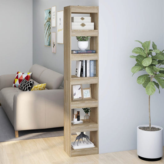 vidaXL Book Cabinet/Room Divider Sonoma Oak 40x30x198 cm