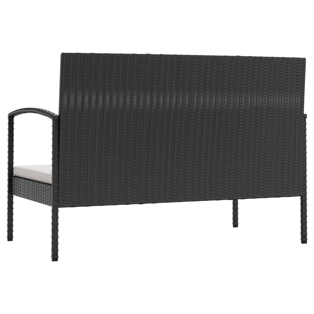 vidaXL 8 Piece Garden Lounge Set with Cushions Poly Rattan Black